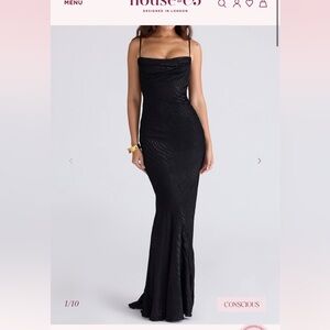 House of cb Elegant Black Evening Gown size medium